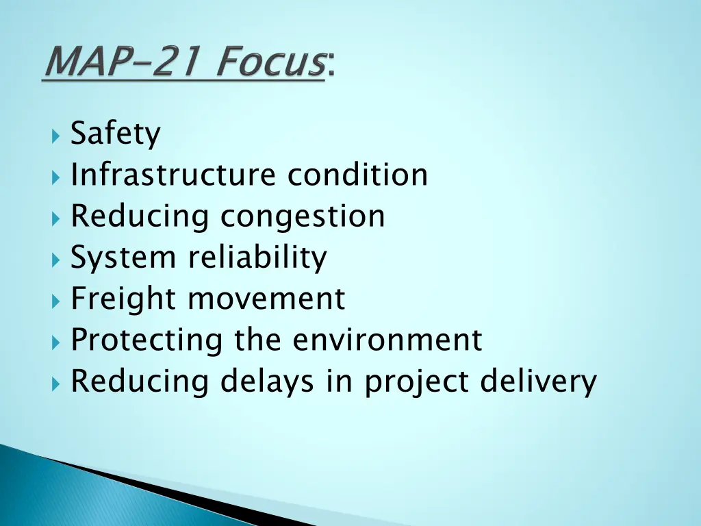 safety infrastructure condition reducing