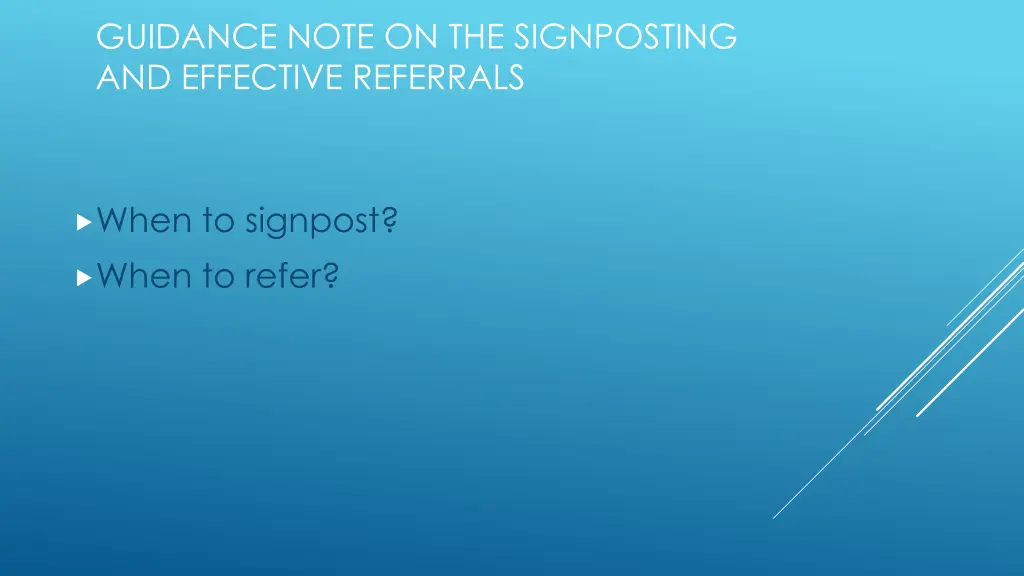 guidance note on the signposting and effective 2