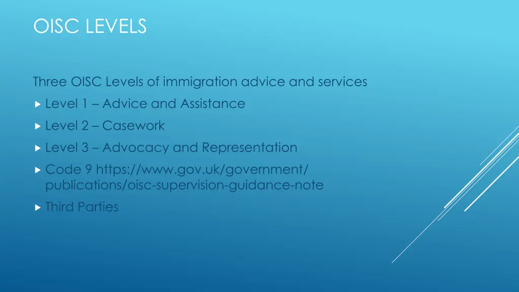 oisc levels