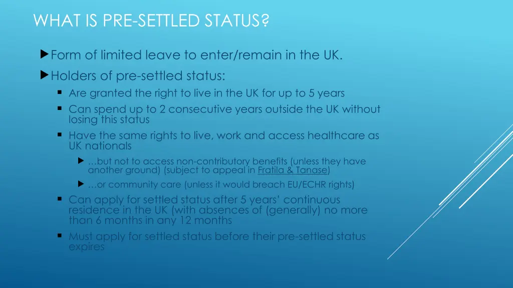 what is pre settled status