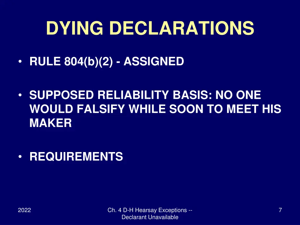 dying declarations