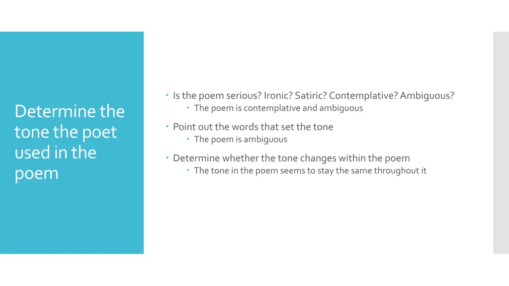 is the poem serious ironic satiric contemplative