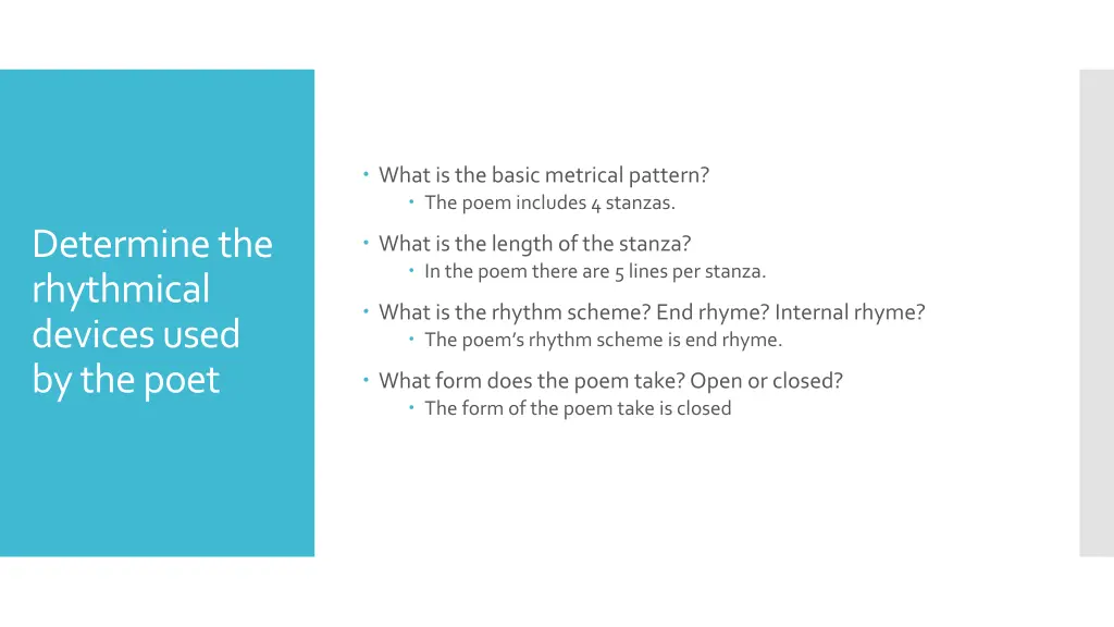 what is the basic metrical pattern the poem