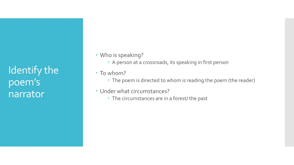 who is speaking a person at a crossroads