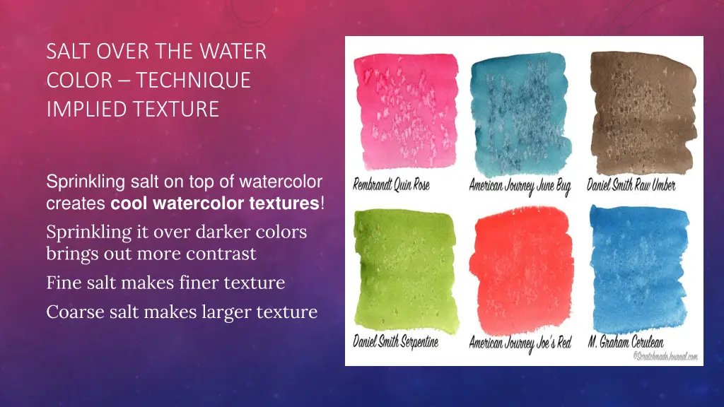 salt over the water color technique implied