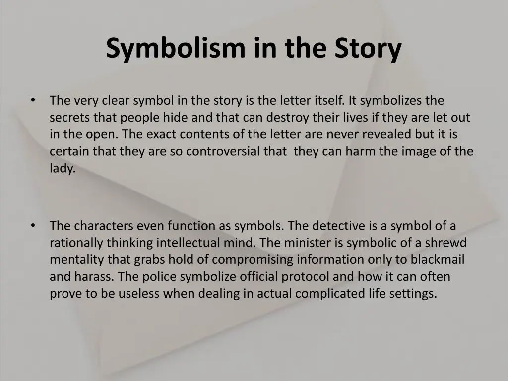 symbolism in the story