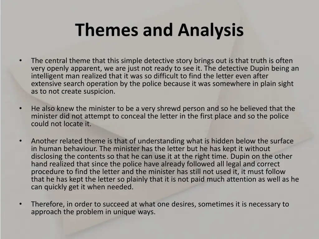 themes and analysis