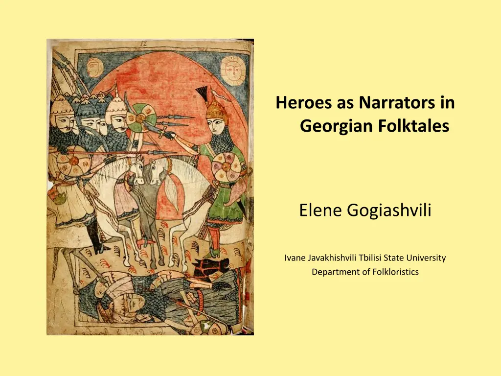 heroes as narrators in georgian folktales