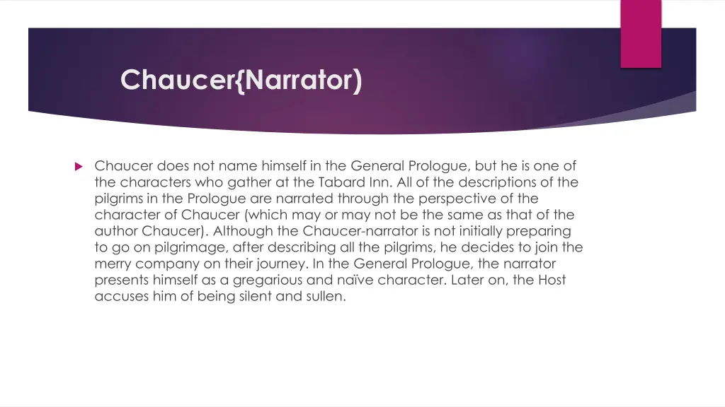 chaucer narrator