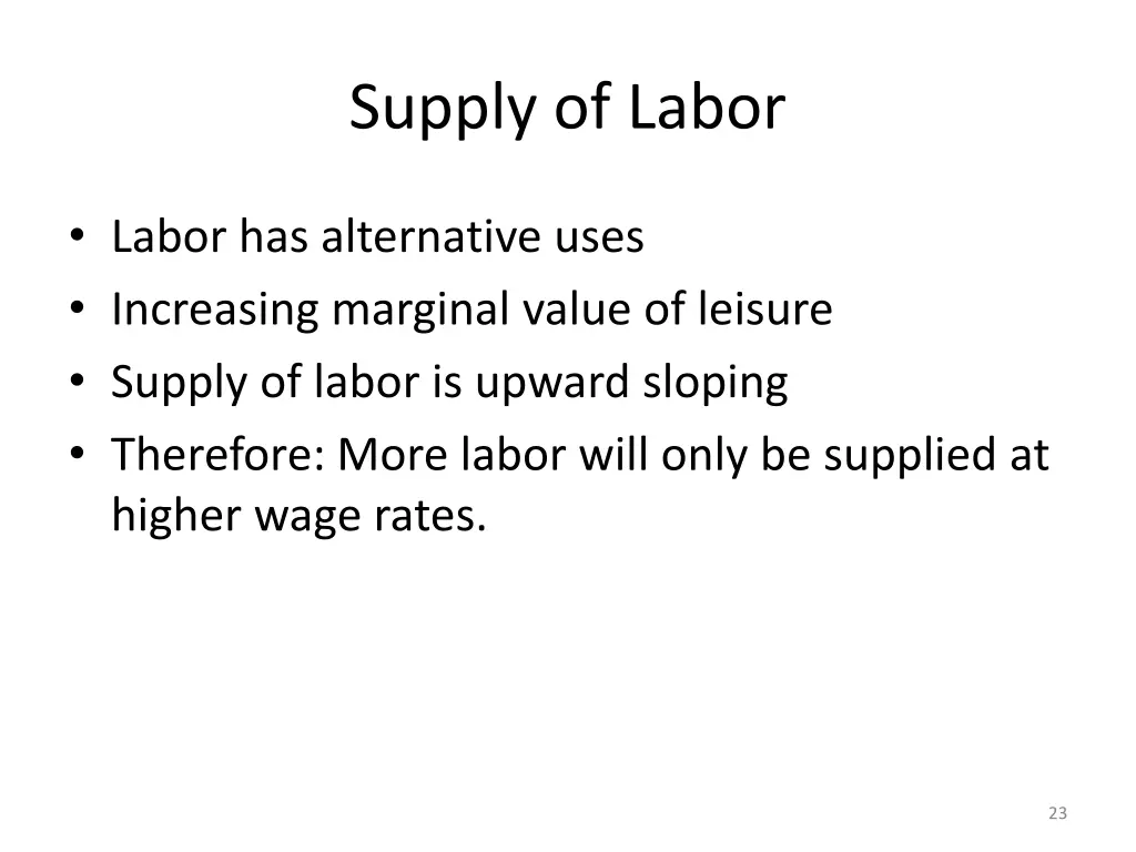 supply of labor