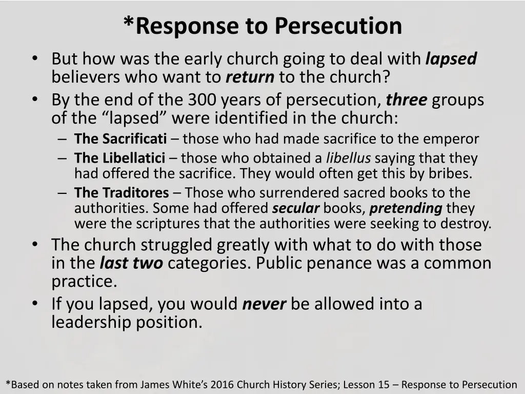 response to persecution but how was the early