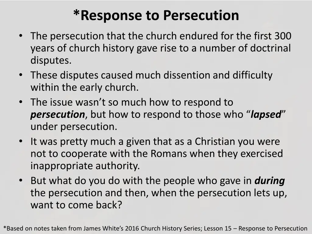 response to persecution the persecution that