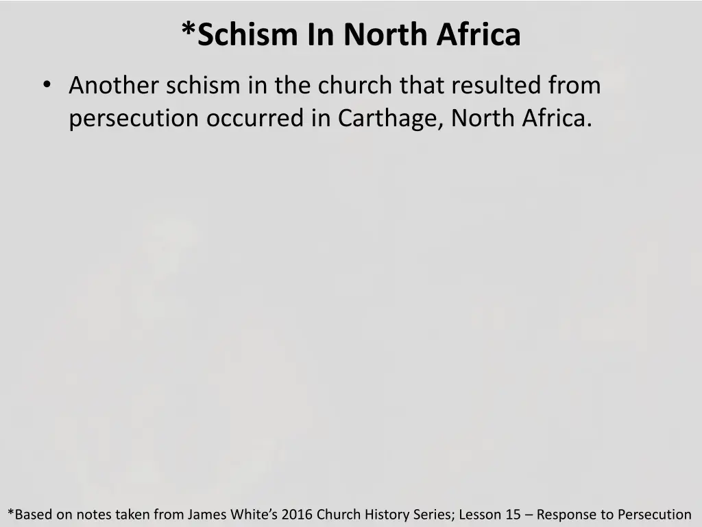 schism in north africa
