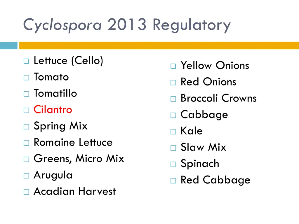 cyclospora 2013 regulatory 1