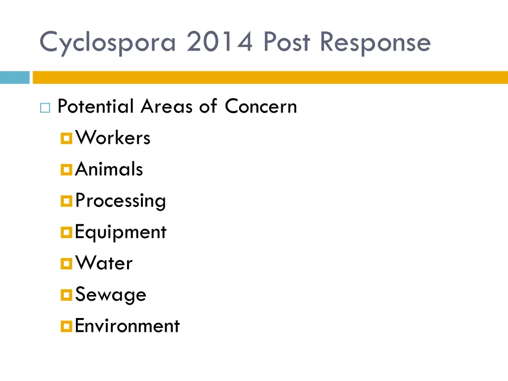 cyclospora 2014 post response 2