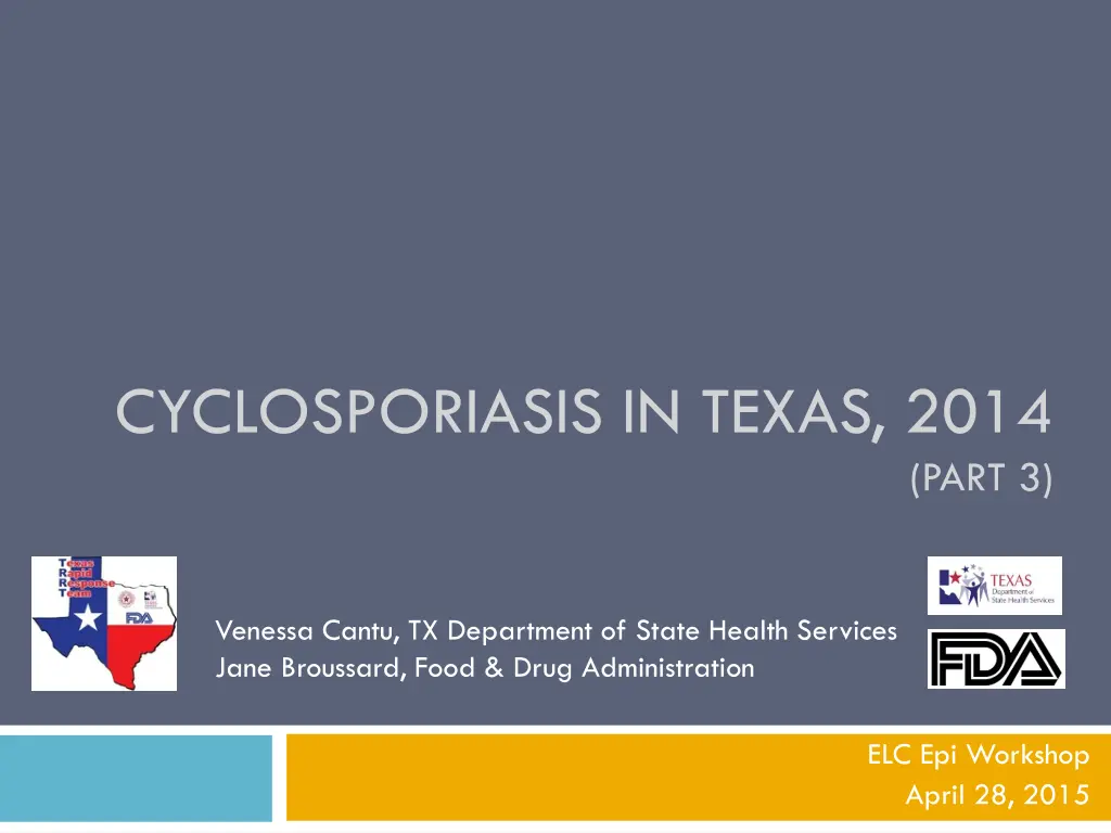 cyclosporiasis in texas 2014