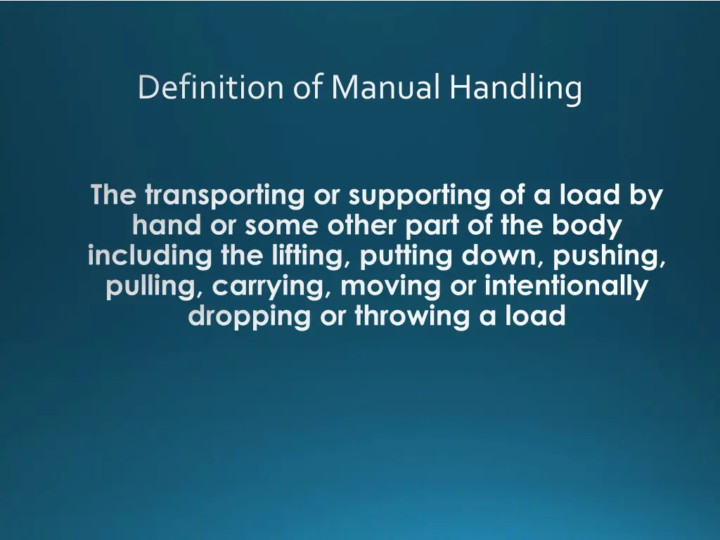 definition of manual handling