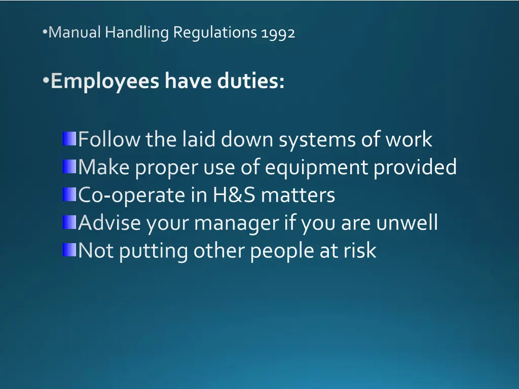 manual handling regulations 1992 1