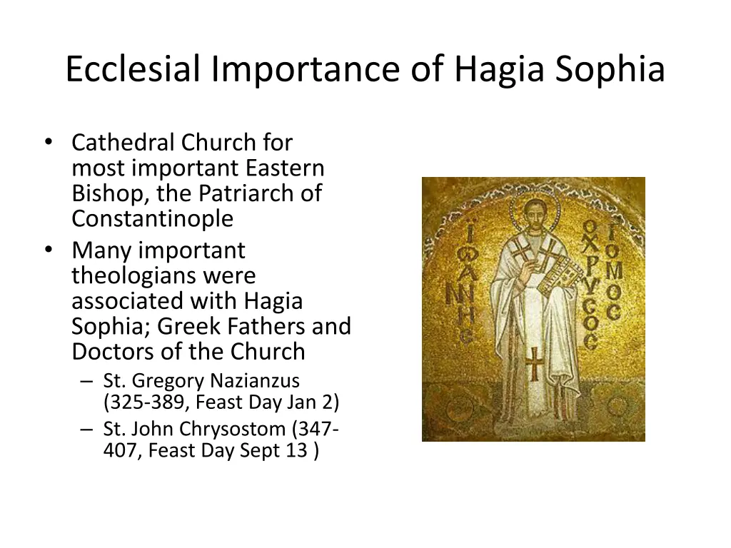 ecclesial importance of hagia sophia