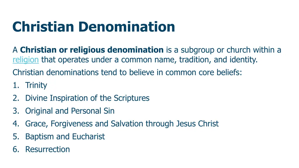 christian denomination