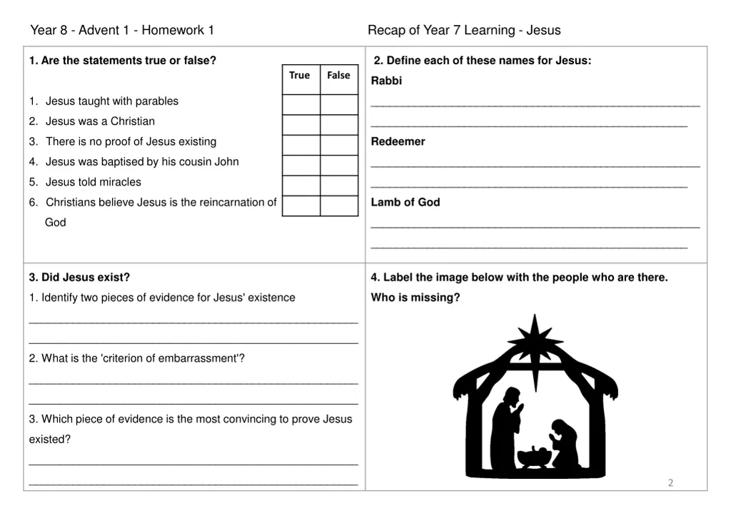 year 8 advent 1 homework 1