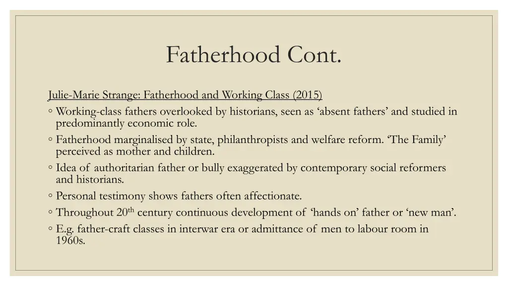 fatherhood cont