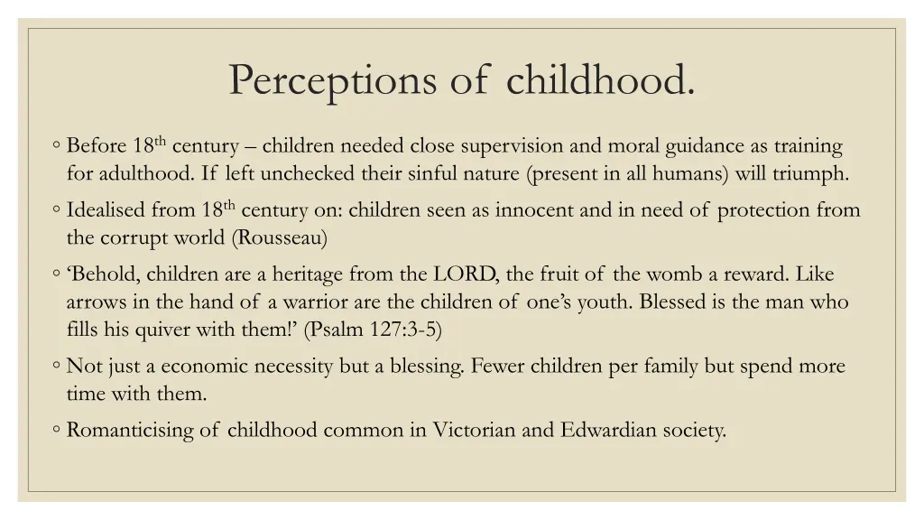 perceptions of childhood