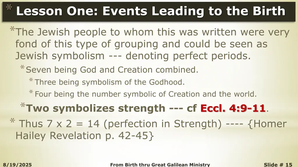 lesson one events leading to the birth the jewish