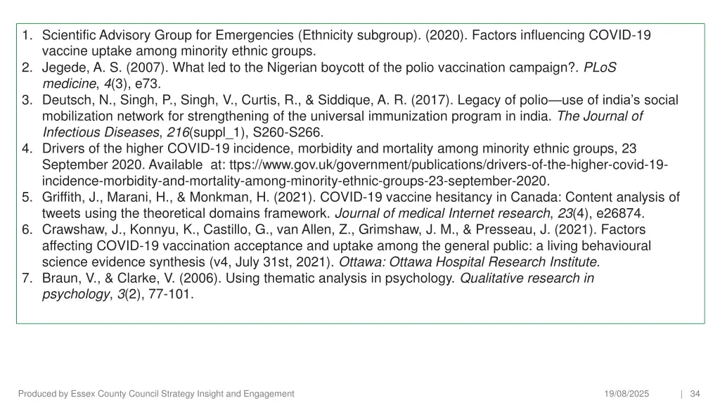 1 scientific advisory group for emergencies