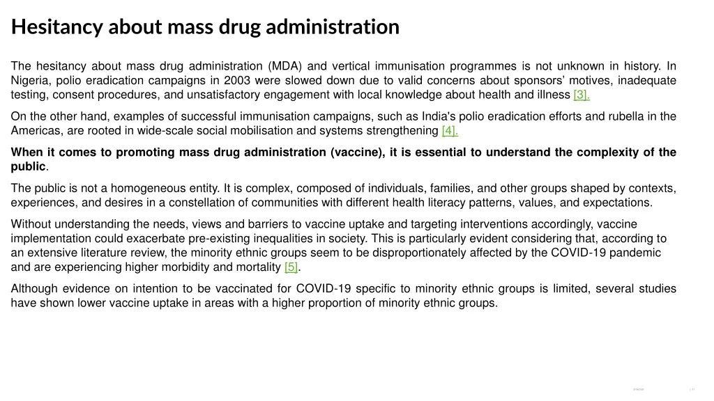 hesitancy about mass drug administration