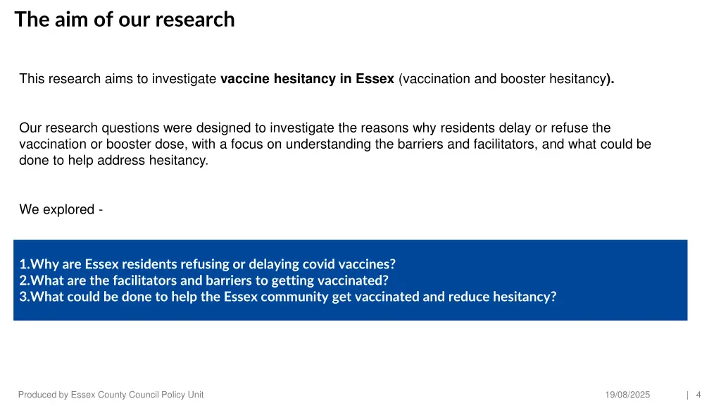 the aim of our research