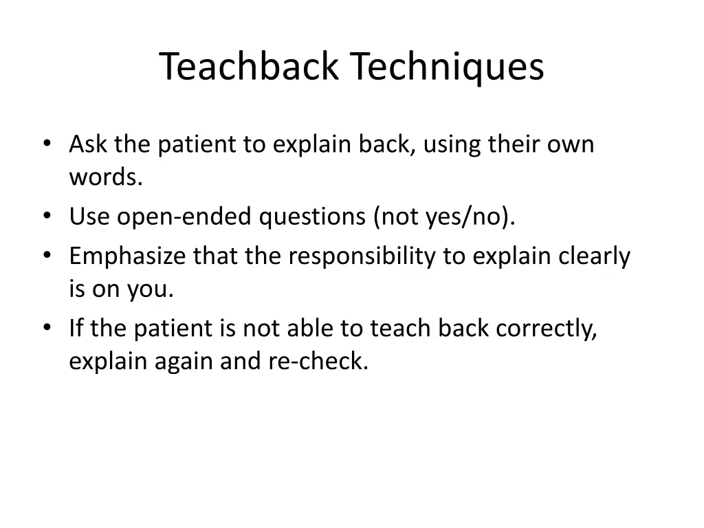 teachback techniques
