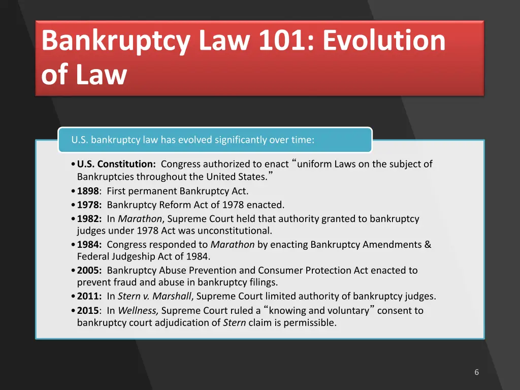 bankruptcy law 101 evolution of law