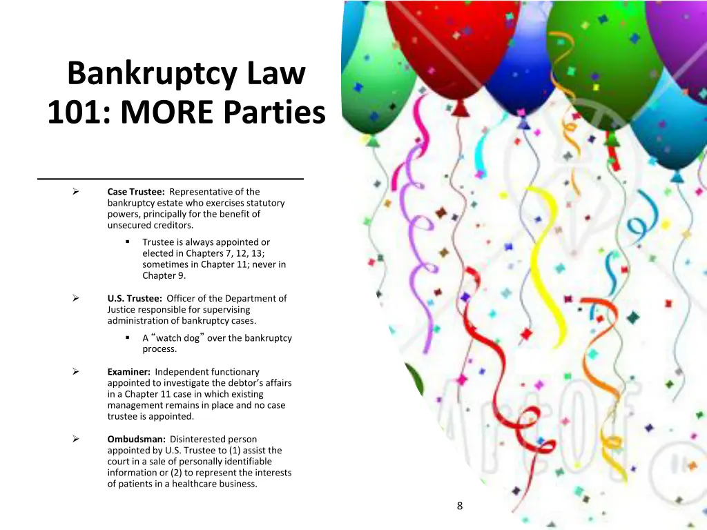bankruptcy law 101 more parties