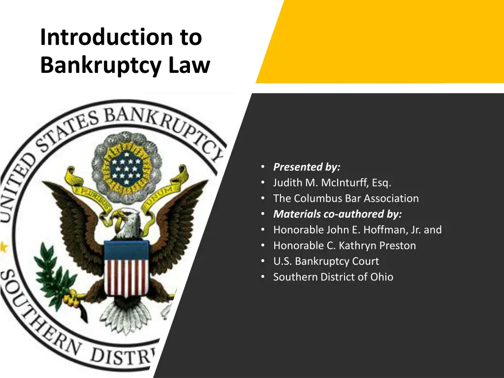 introduction to bankruptcy law