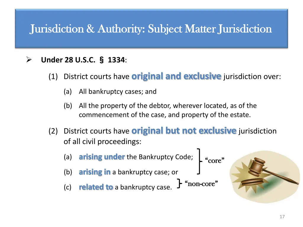 jurisdiction authority subject matter
