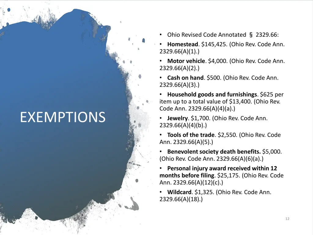 ohio revised code annotated 2329 66 homestead