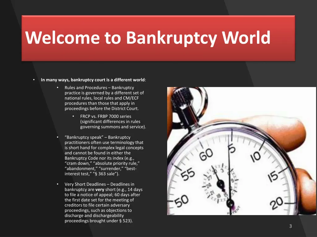 welcome to bankruptcy world