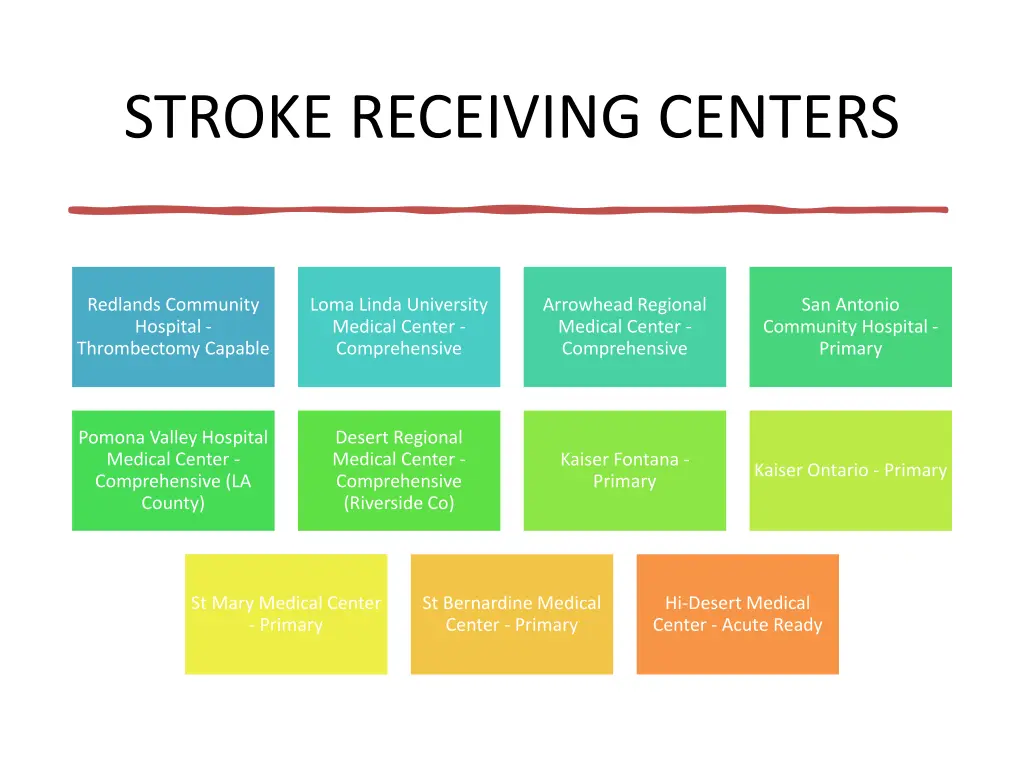 stroke receiving centers