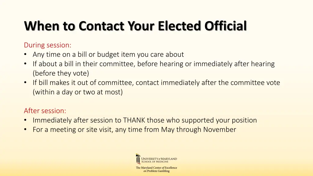 when to contact your elected official