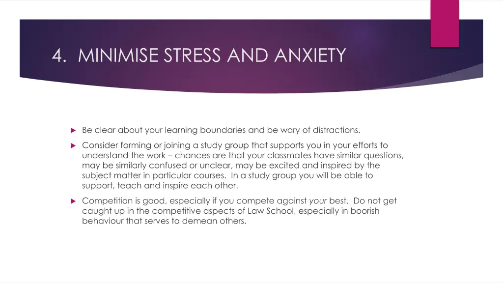 4 minimise stress and anxiety 3