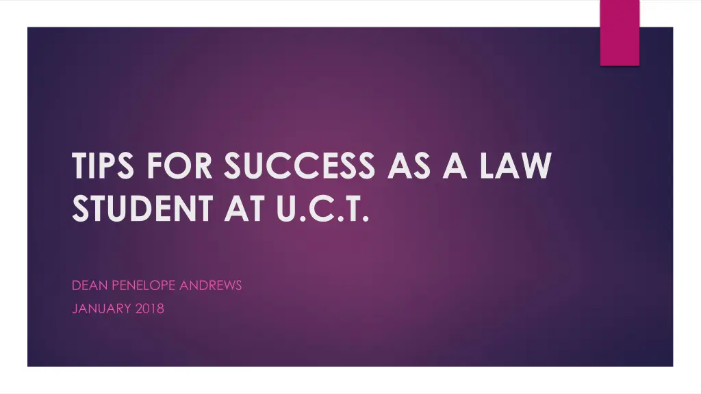 tips for success as a law student at u c t