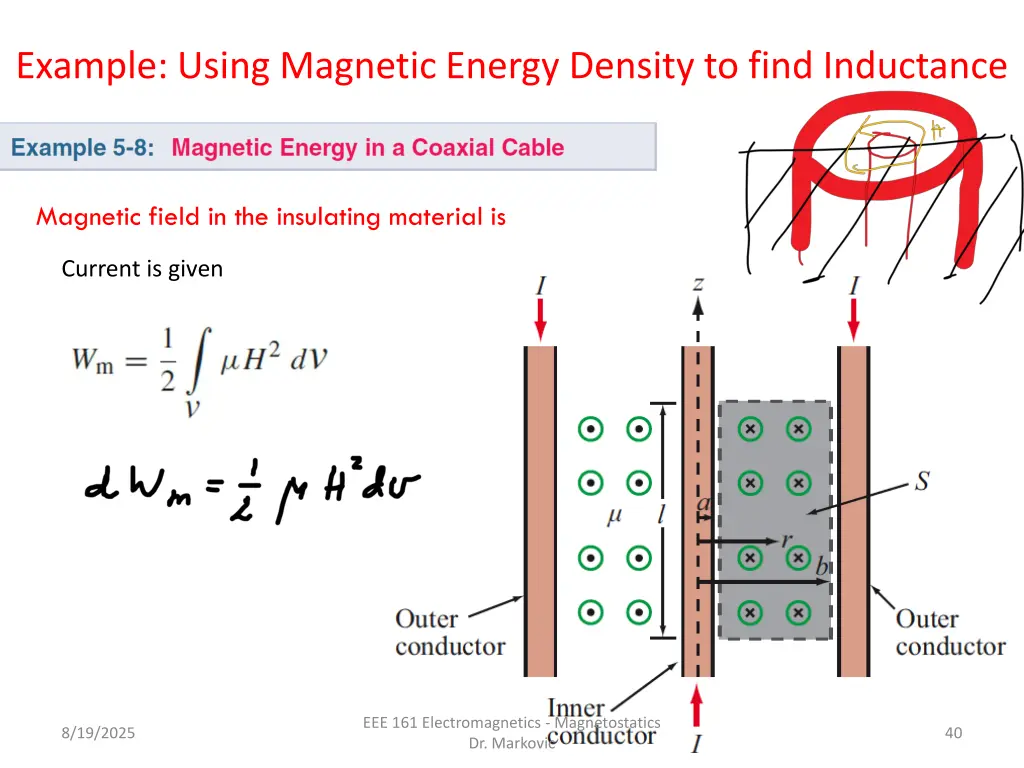 example using magnetic energy density to find