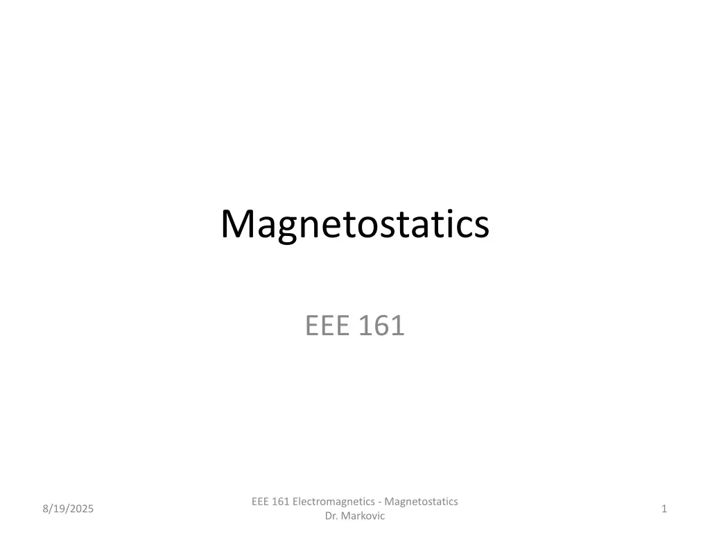 magnetostatics