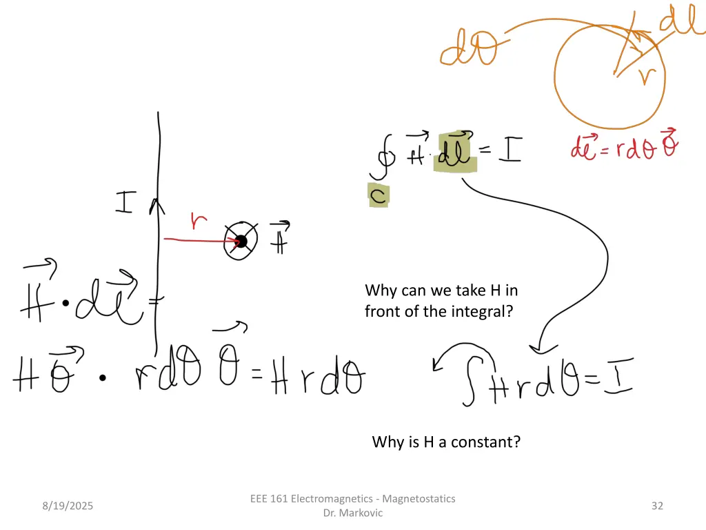 why can we take h in front of the integral