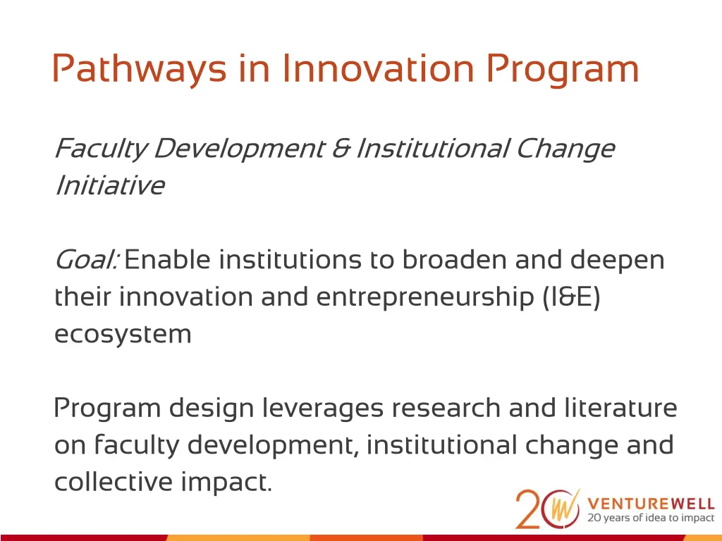 pathways in innovation program