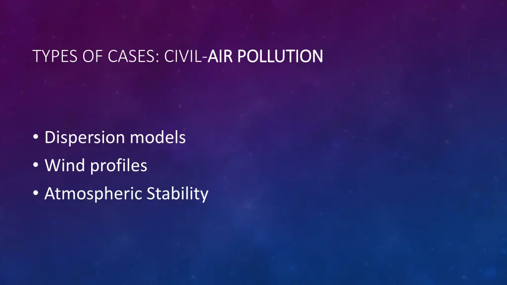 types of cases civil air pollution