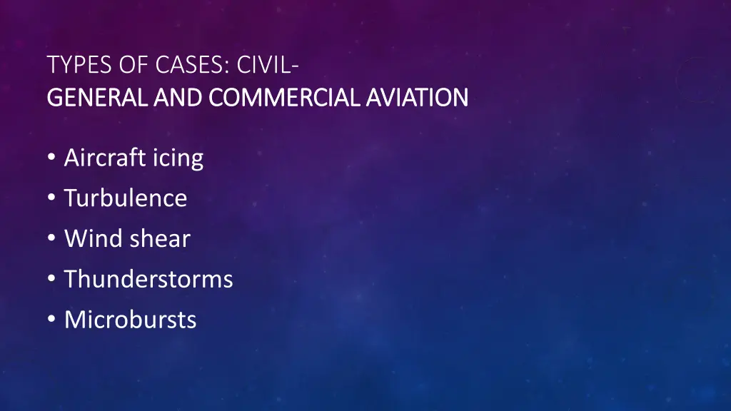 types of cases civil general and commercial