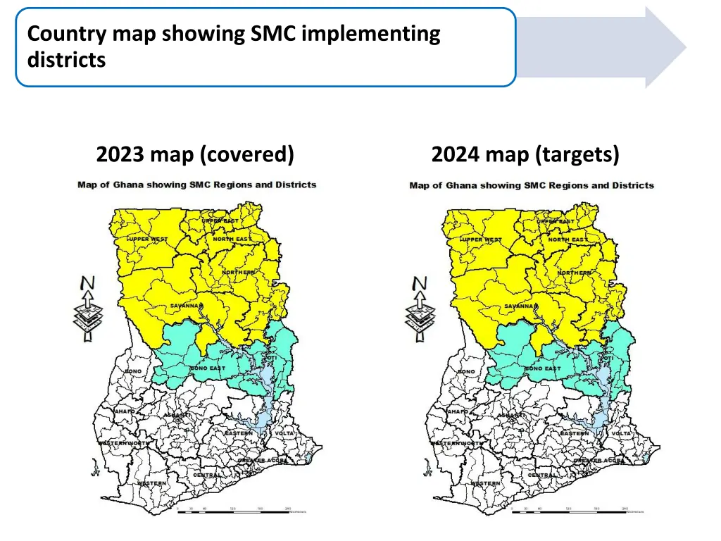 country map showing smc implementing districts