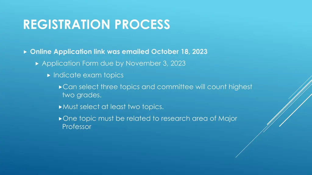 registration process